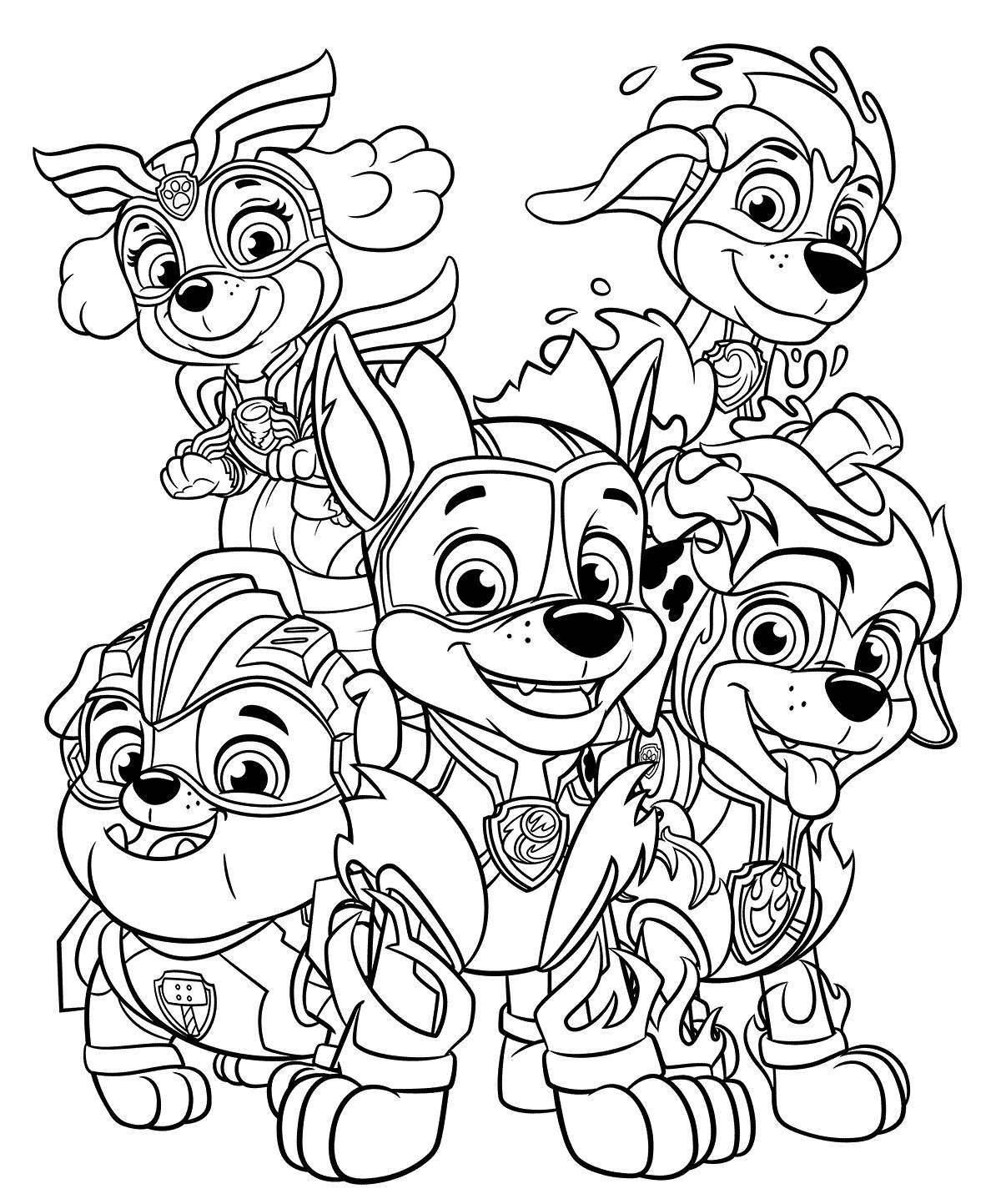 Funny coloring of moto puppies paw patrol