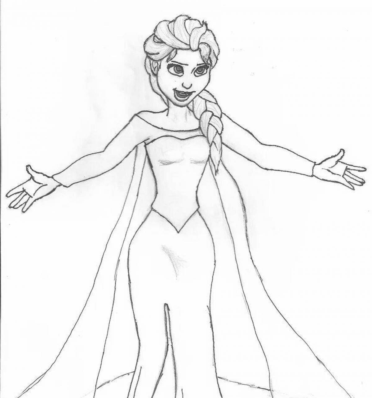 Serene coloring page elsa let go and forget