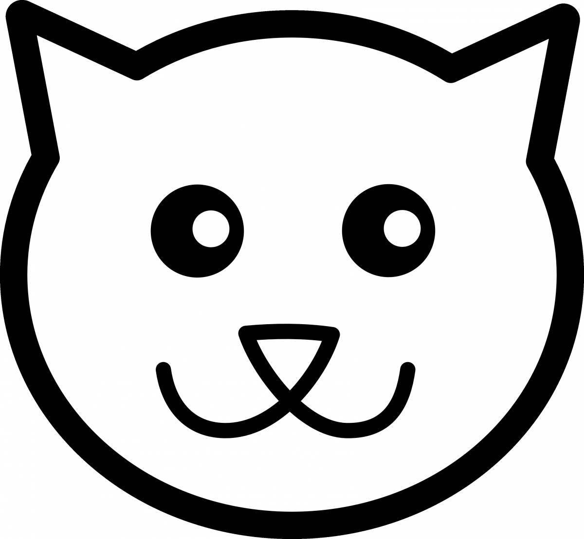 Bright cat face coloring book for kids