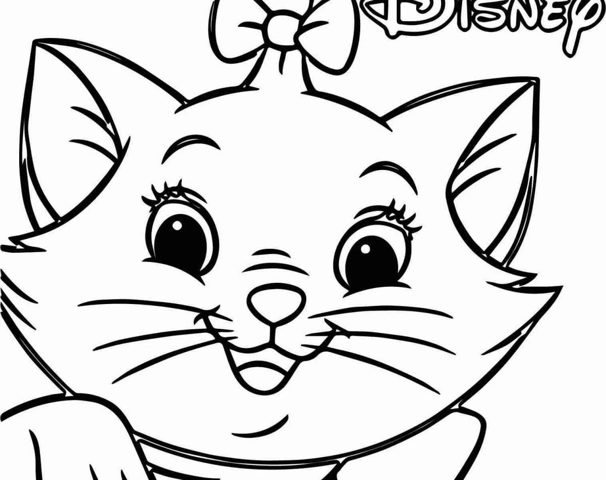 Glitter cat face coloring book for kids
