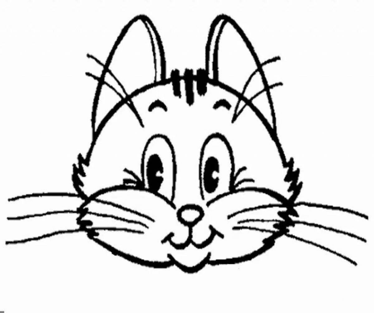 Gorgeous cat face coloring pages for kids