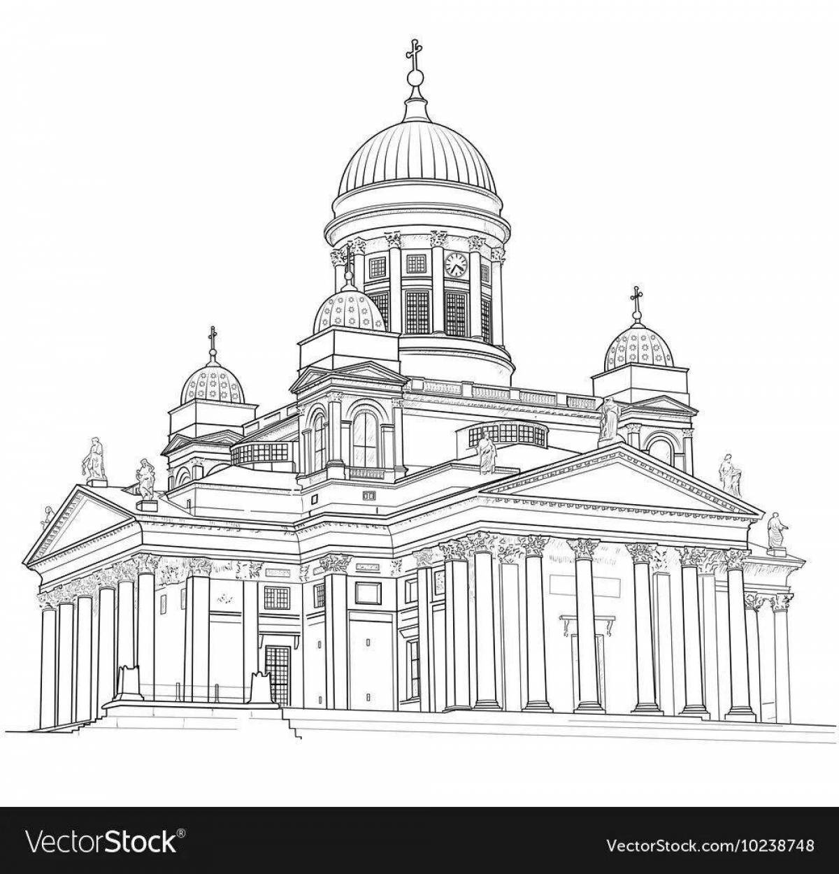 Coloring Kazan Cathedral for children