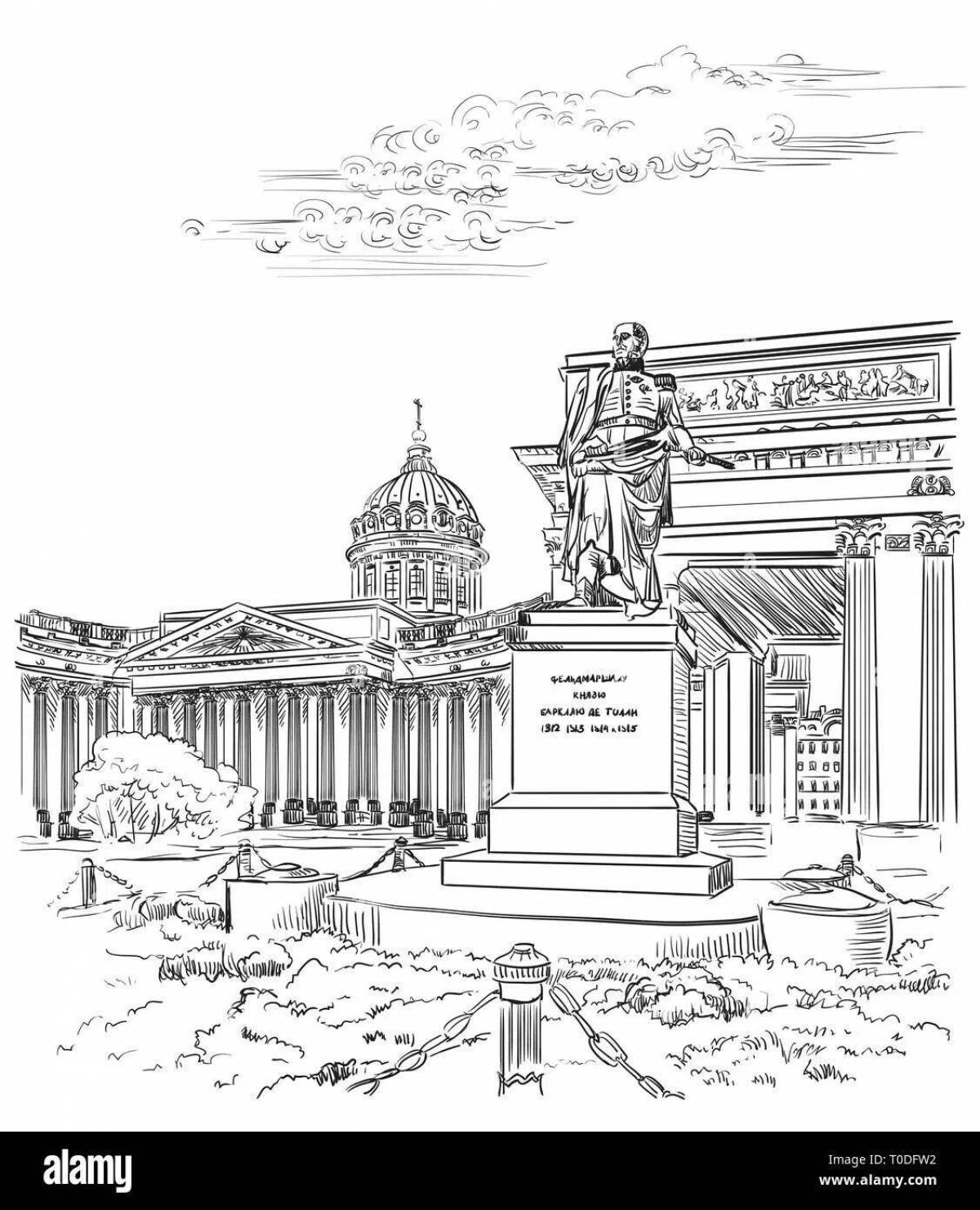 Charming Kazan Cathedral coloring book for kids
