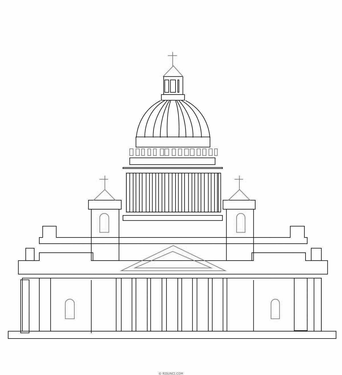 Glorious Kazan Cathedral coloring pages for kids