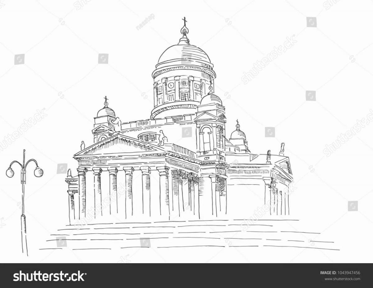 Glorious Kazan Cathedral coloring book for children