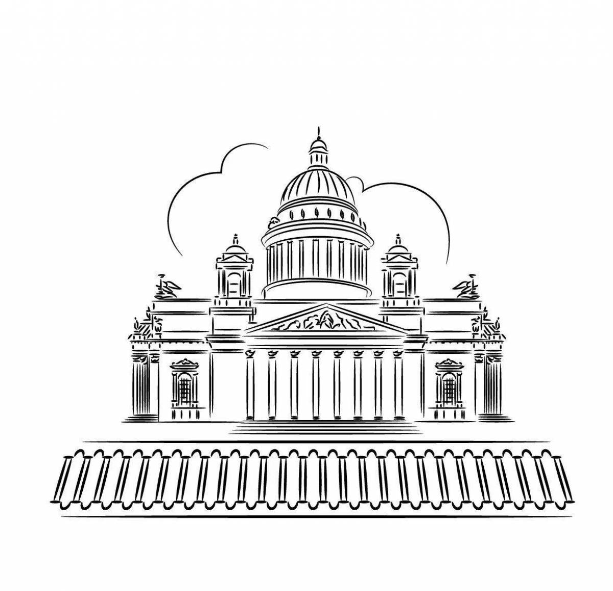 Fabulous Kazan Cathedral coloring book for children