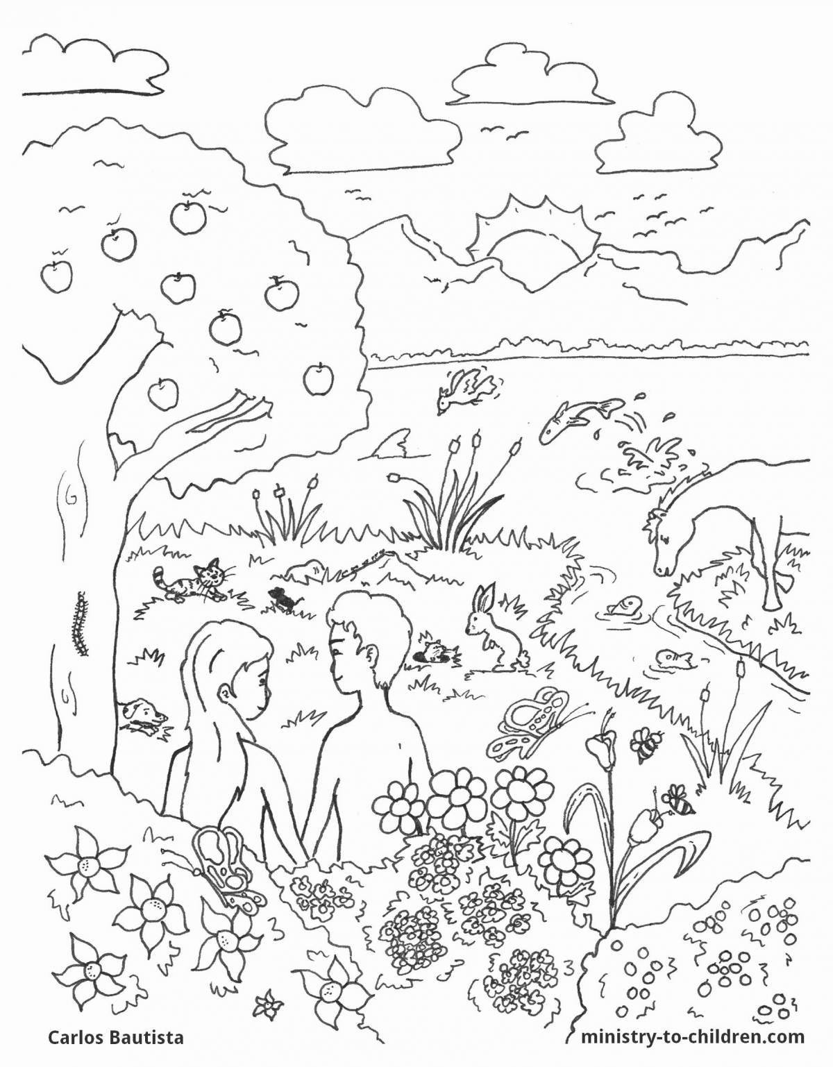 Exotic inanimate nature coloring pages for children