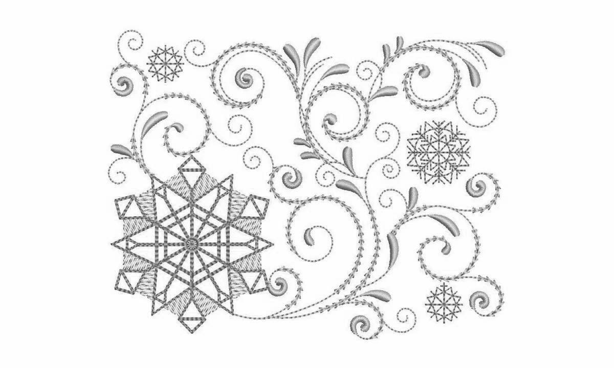 Inviting coloring pages with frost patterns on the window