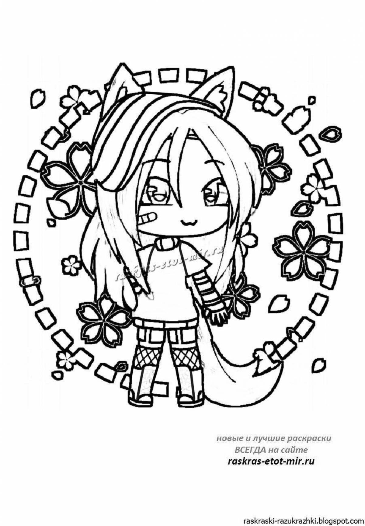 Exquisite gacha life coloring book for girls