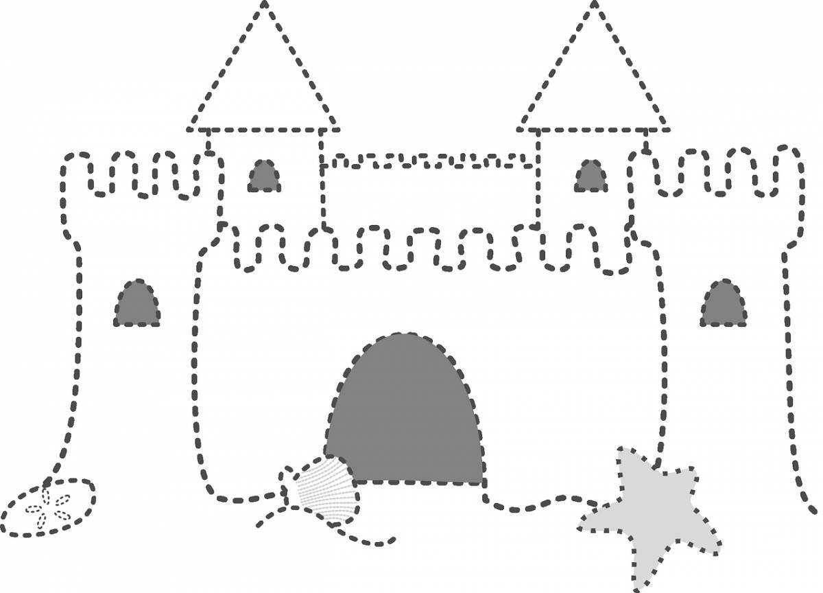 Раскраска большой снежный замок для детей