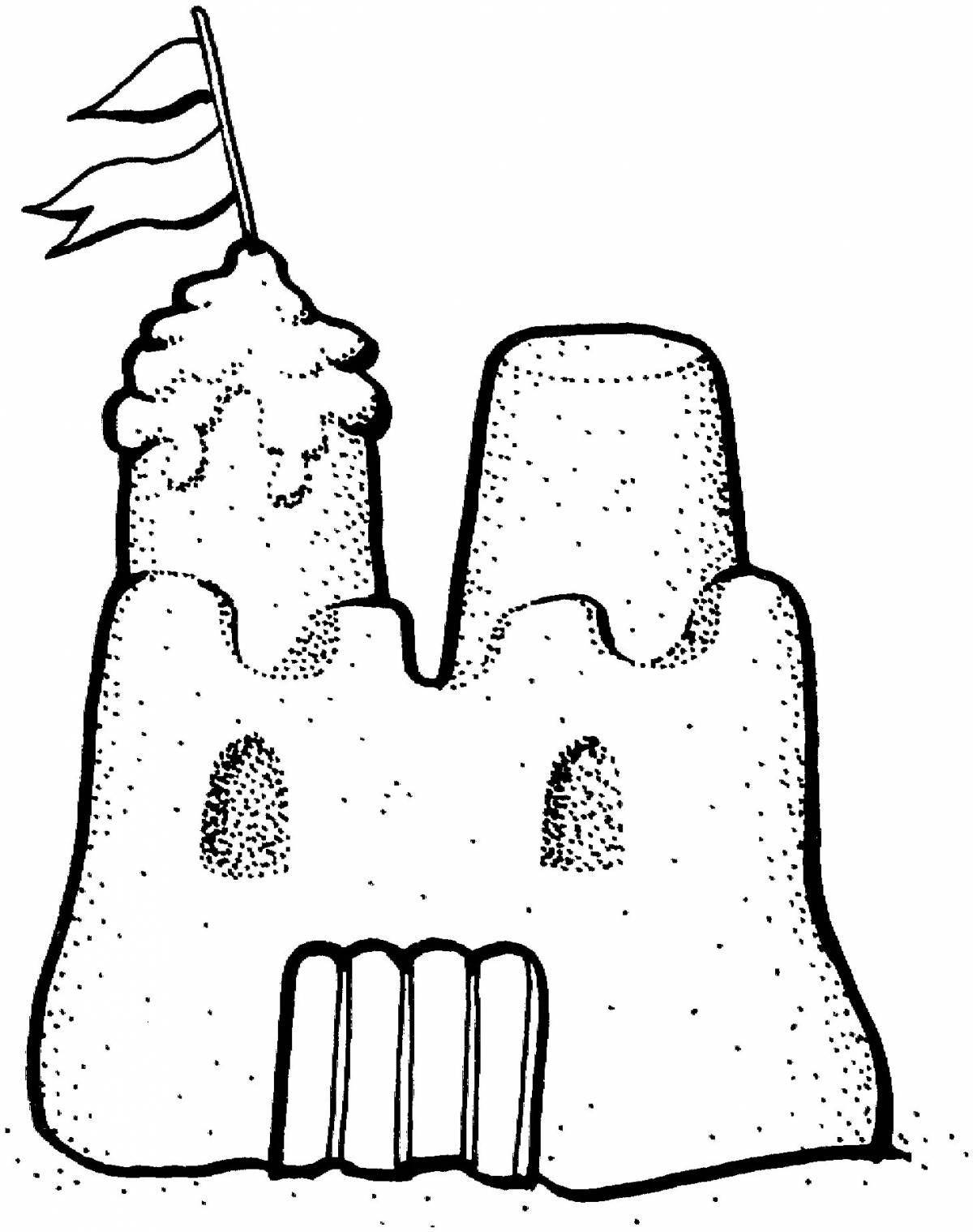Креативная раскраска «снежный замок» для детей