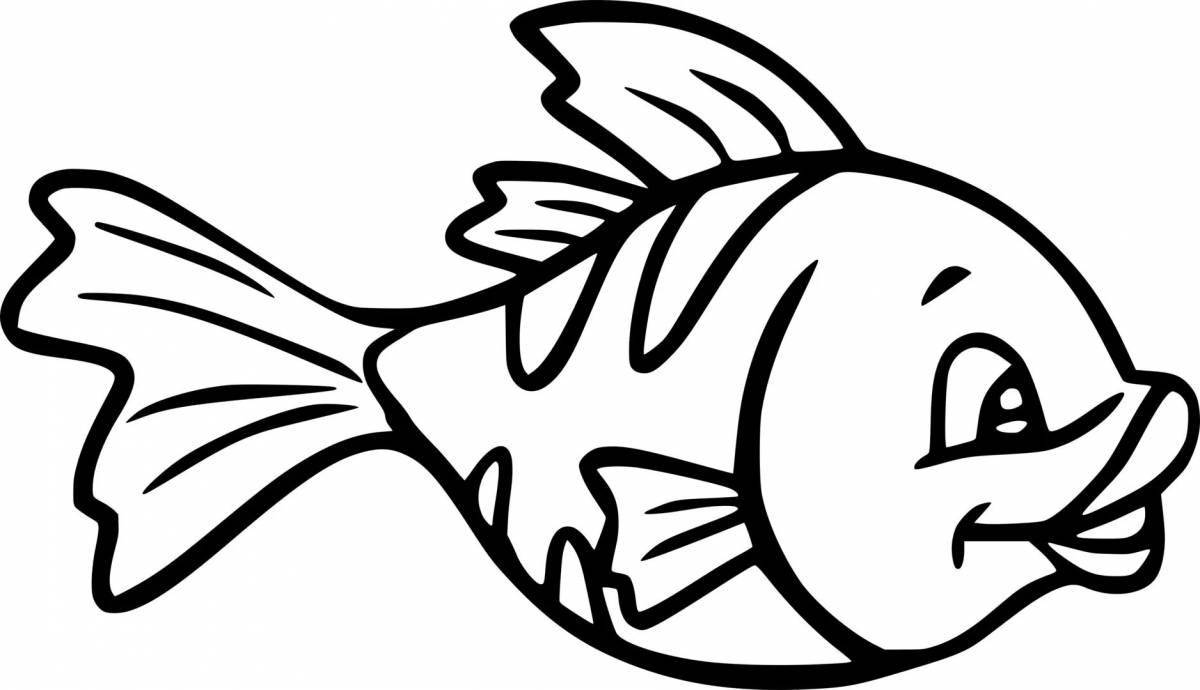 Очаровательный рисунок рыбы для детей