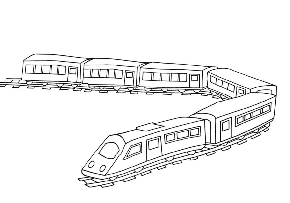 Adorable train coloring book for kids