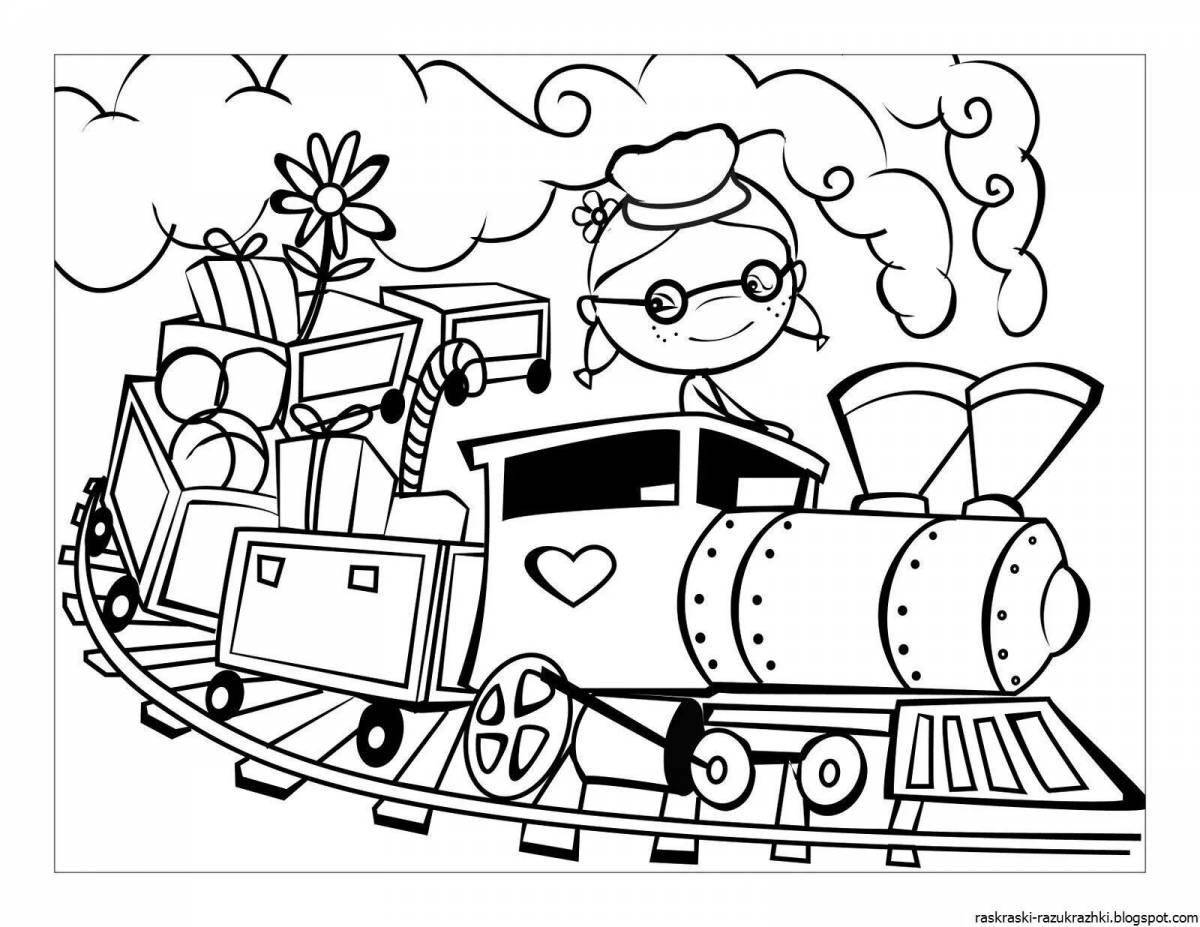 Восхитительная железнодорожная раскраска для детей