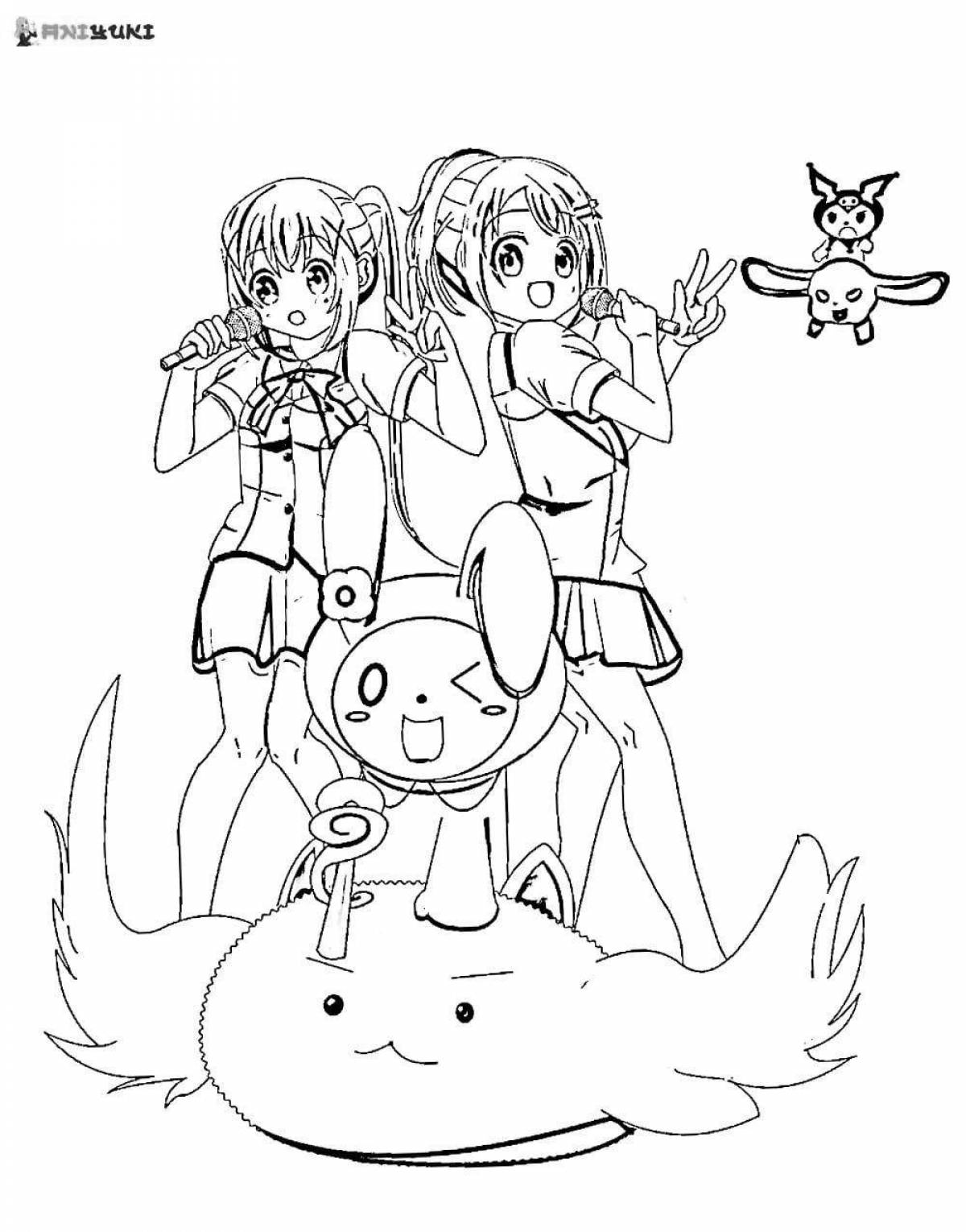 Funny kurumi and mai melody coloring book