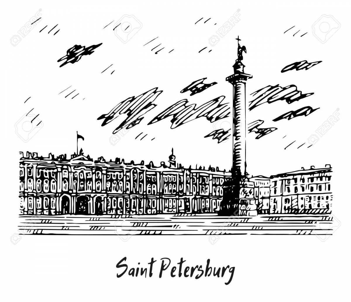 Glorious children's palace square coloring page