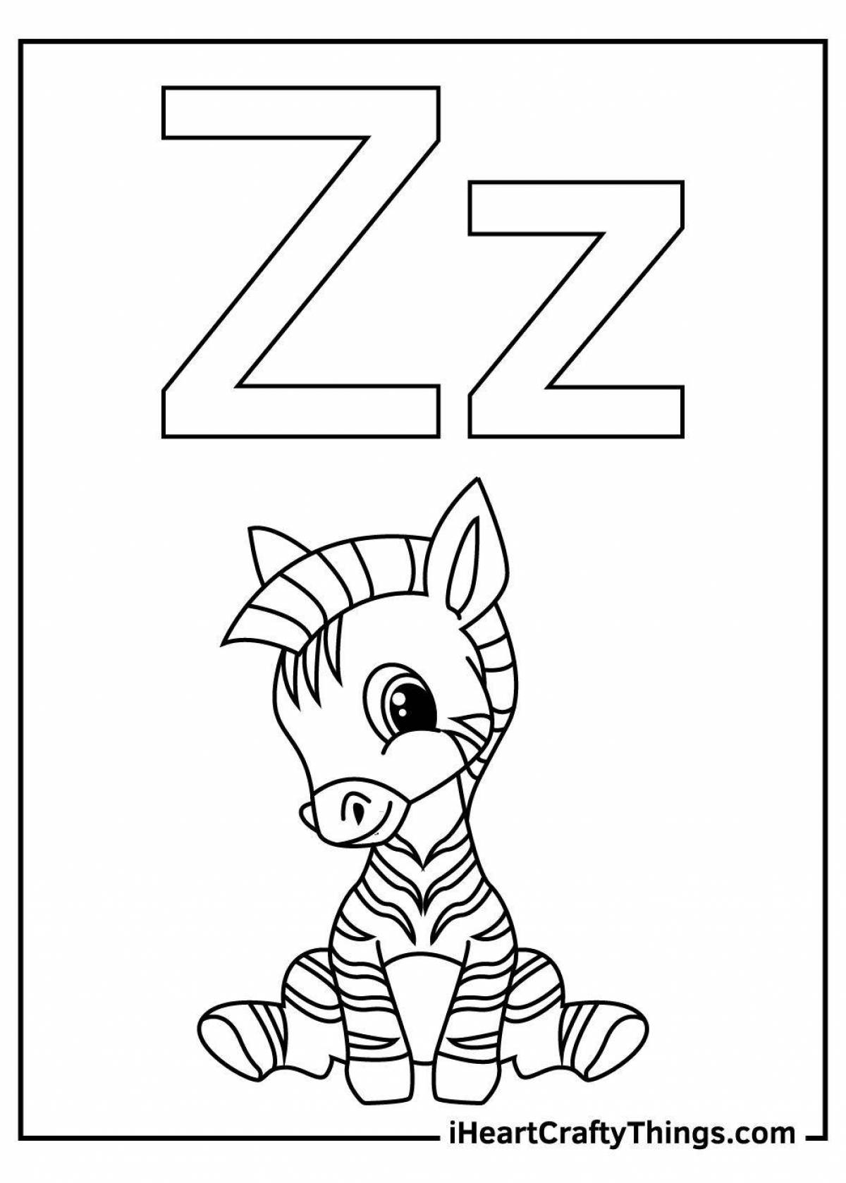 Amazing letter z coloring book