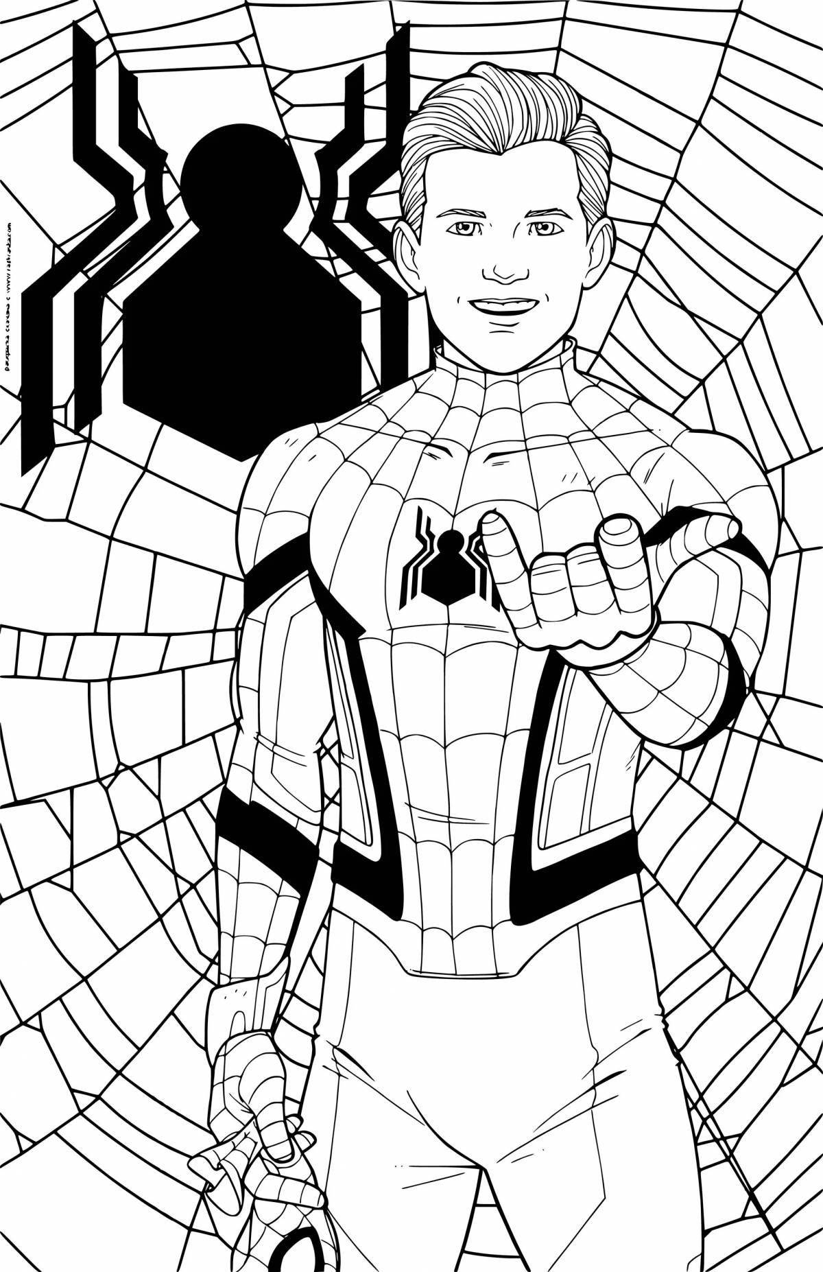 Radiant coloring page spider-man tobey maguire