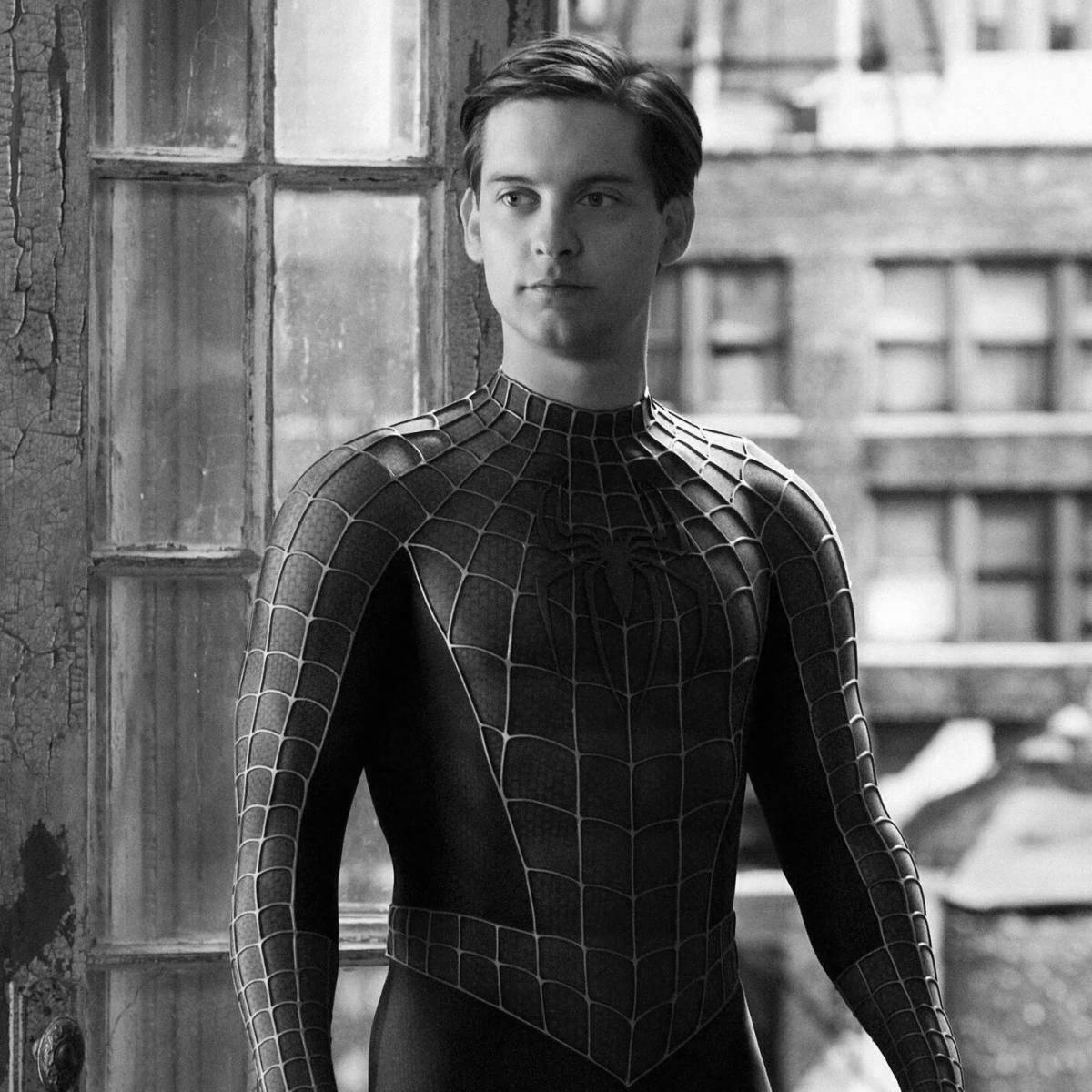 Tempting coloring Spiderman Tobey Maguire