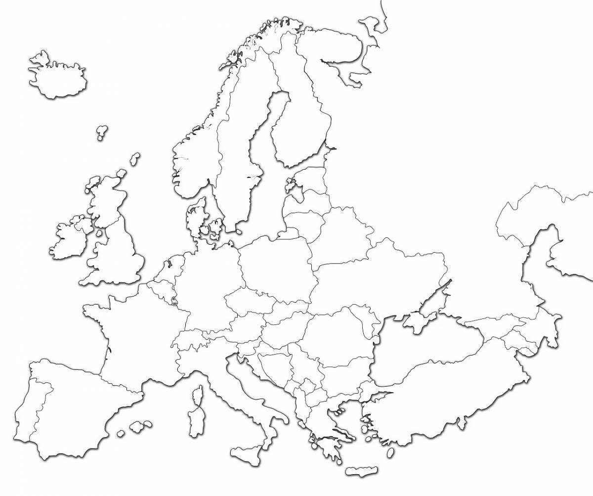 Attractive map of europe with countries