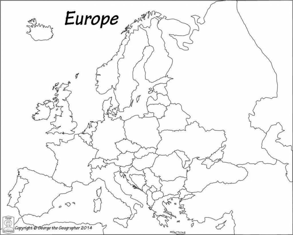 Tempting map of europe with countries
