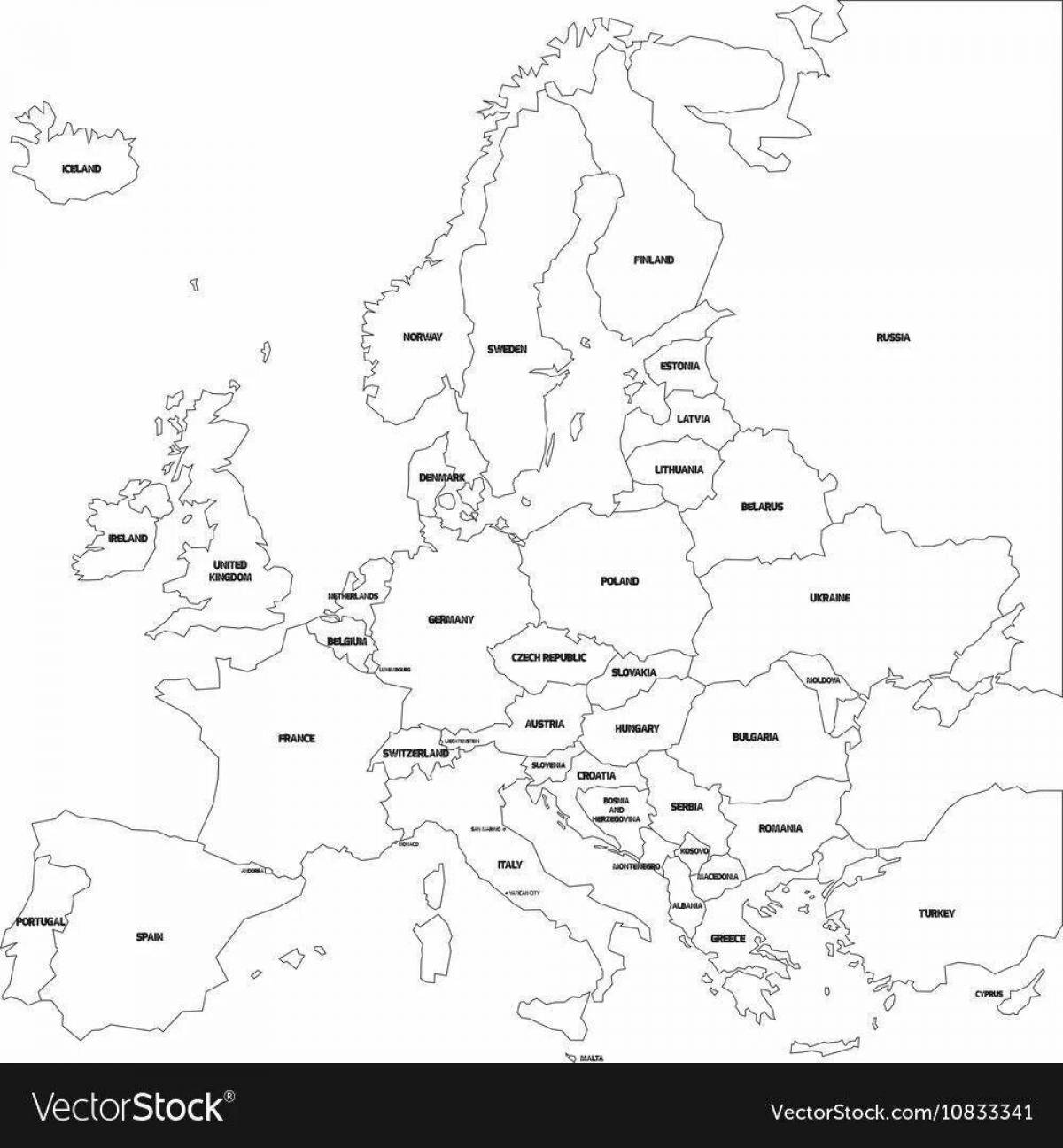 Очаровательная карта европы со странами