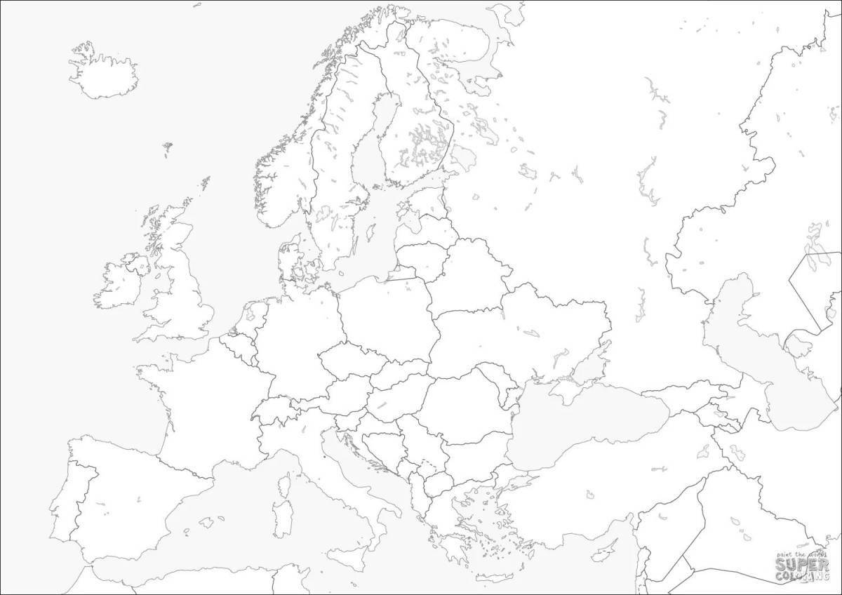Impressive map of europe with countries
