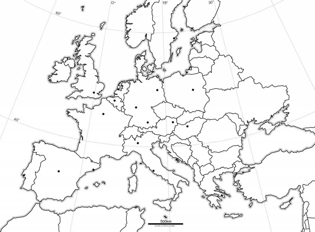 Great map of europe with countries