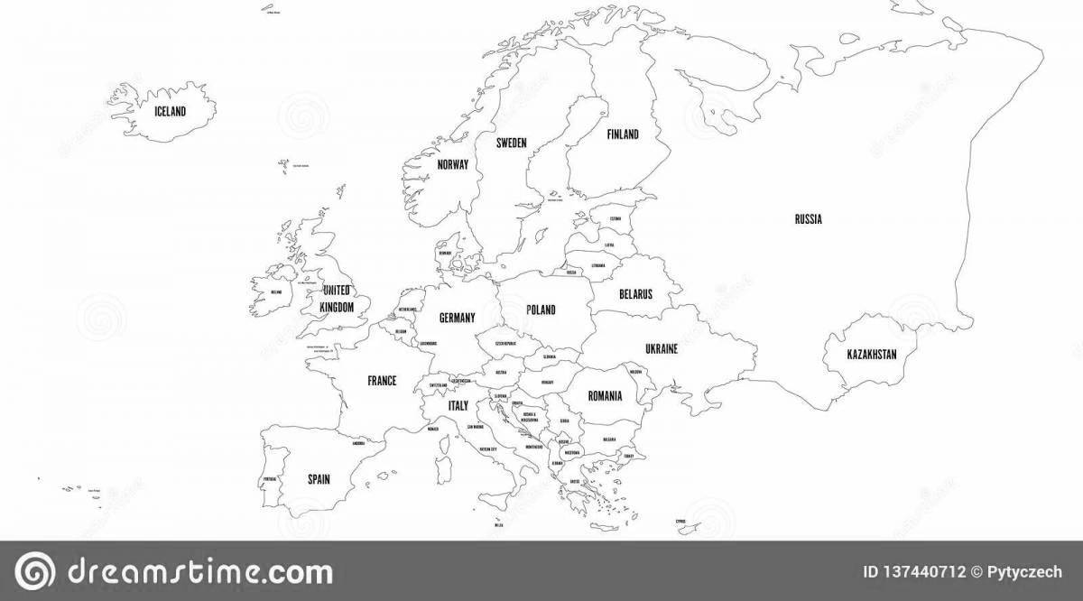 Great map of europe with countries