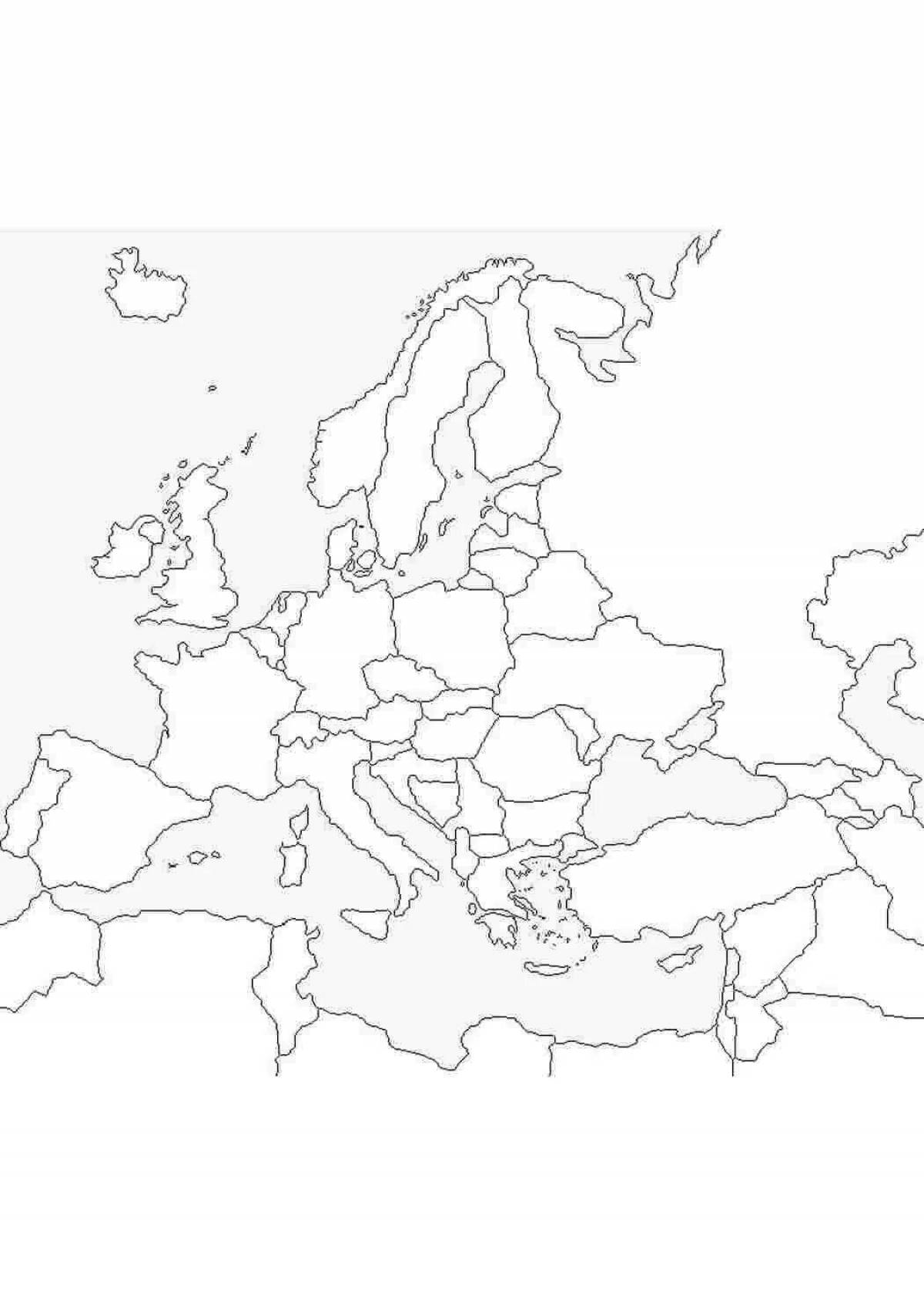 Unusual map of europe with countries