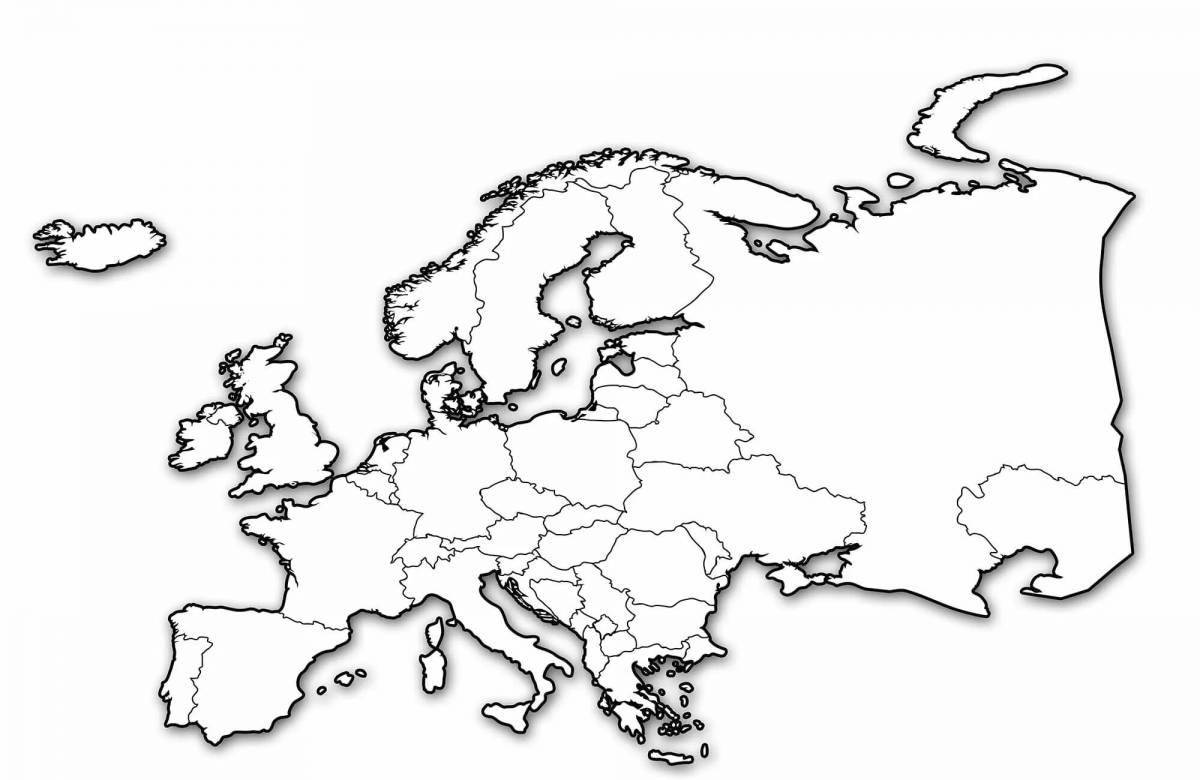 Art map of europe with countries