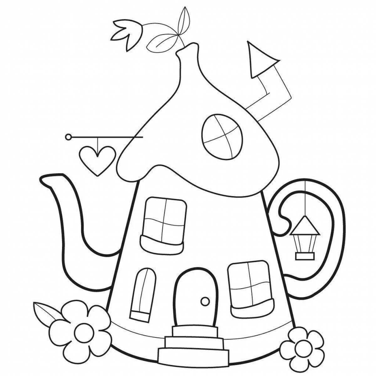 Fairy house glitter coloring book
