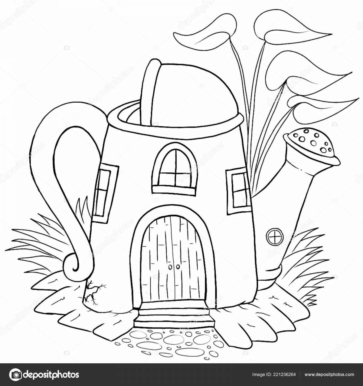 Coloring fairy house