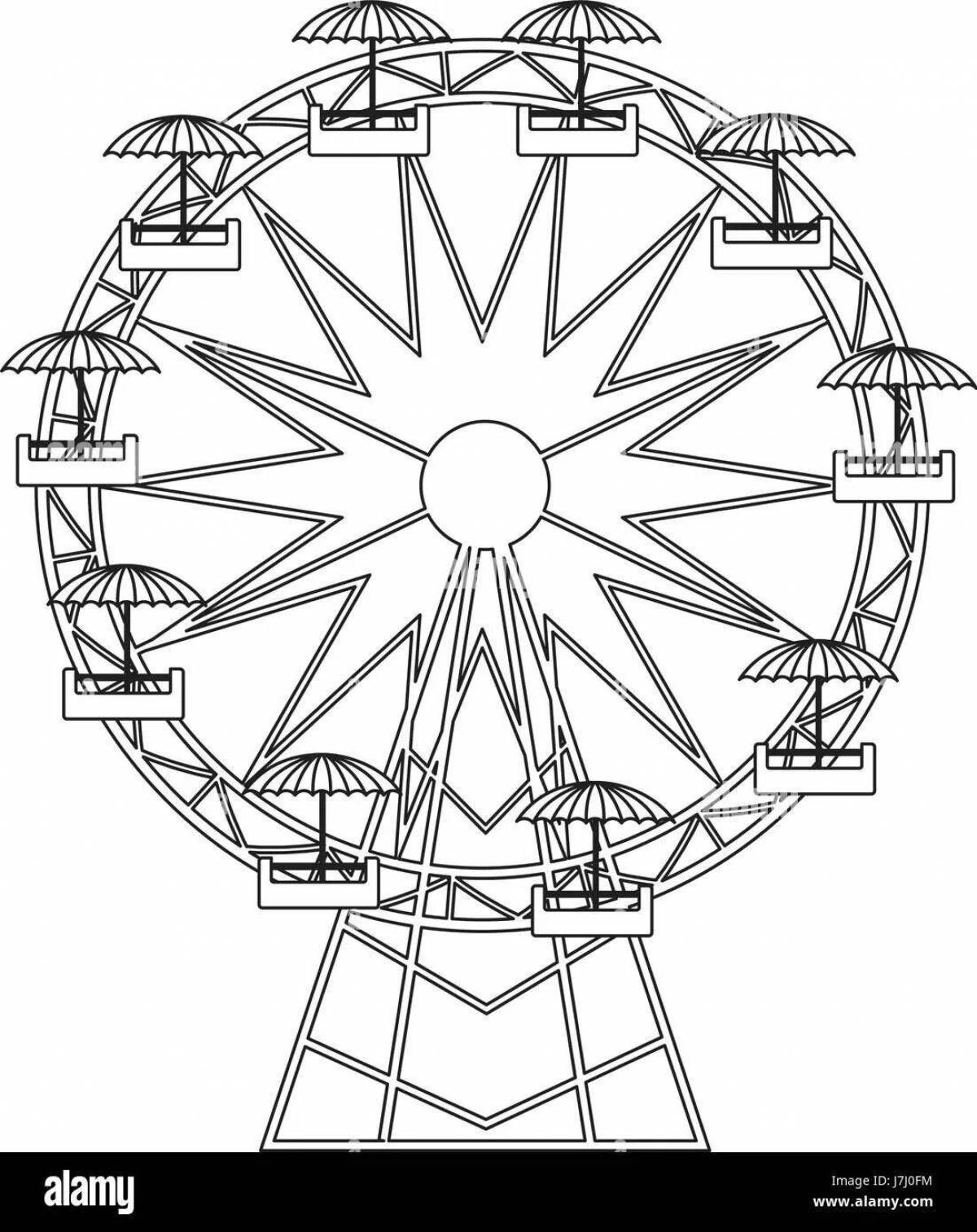 Playful ferris wheel coloring page for kids