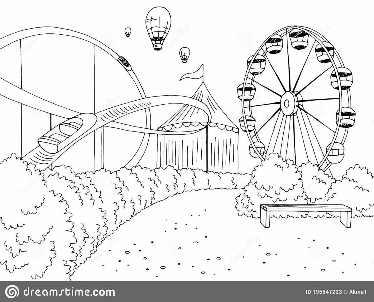 Fairy wheel coloring book for kids