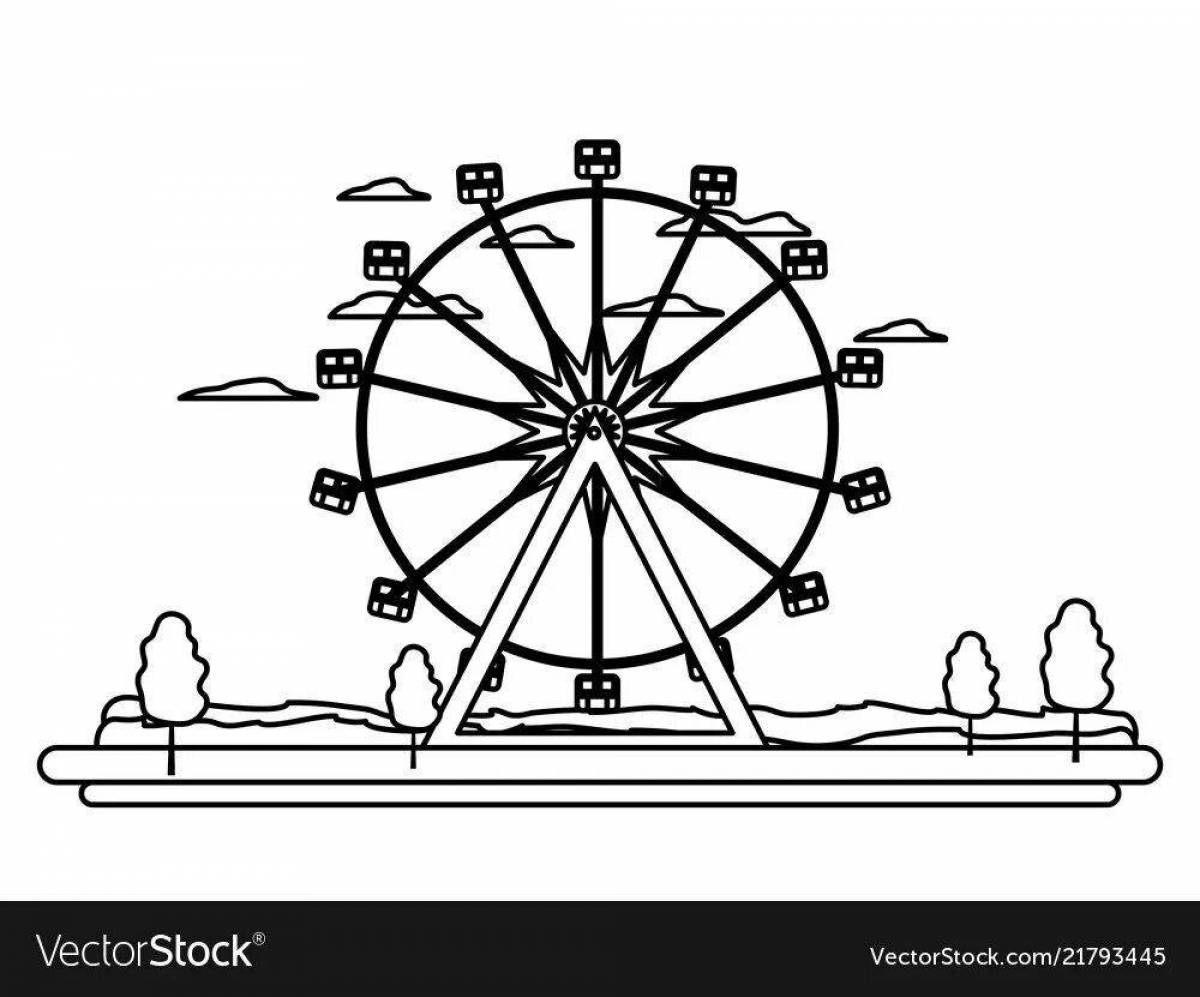 Adorable ferris wheel coloring book for kids