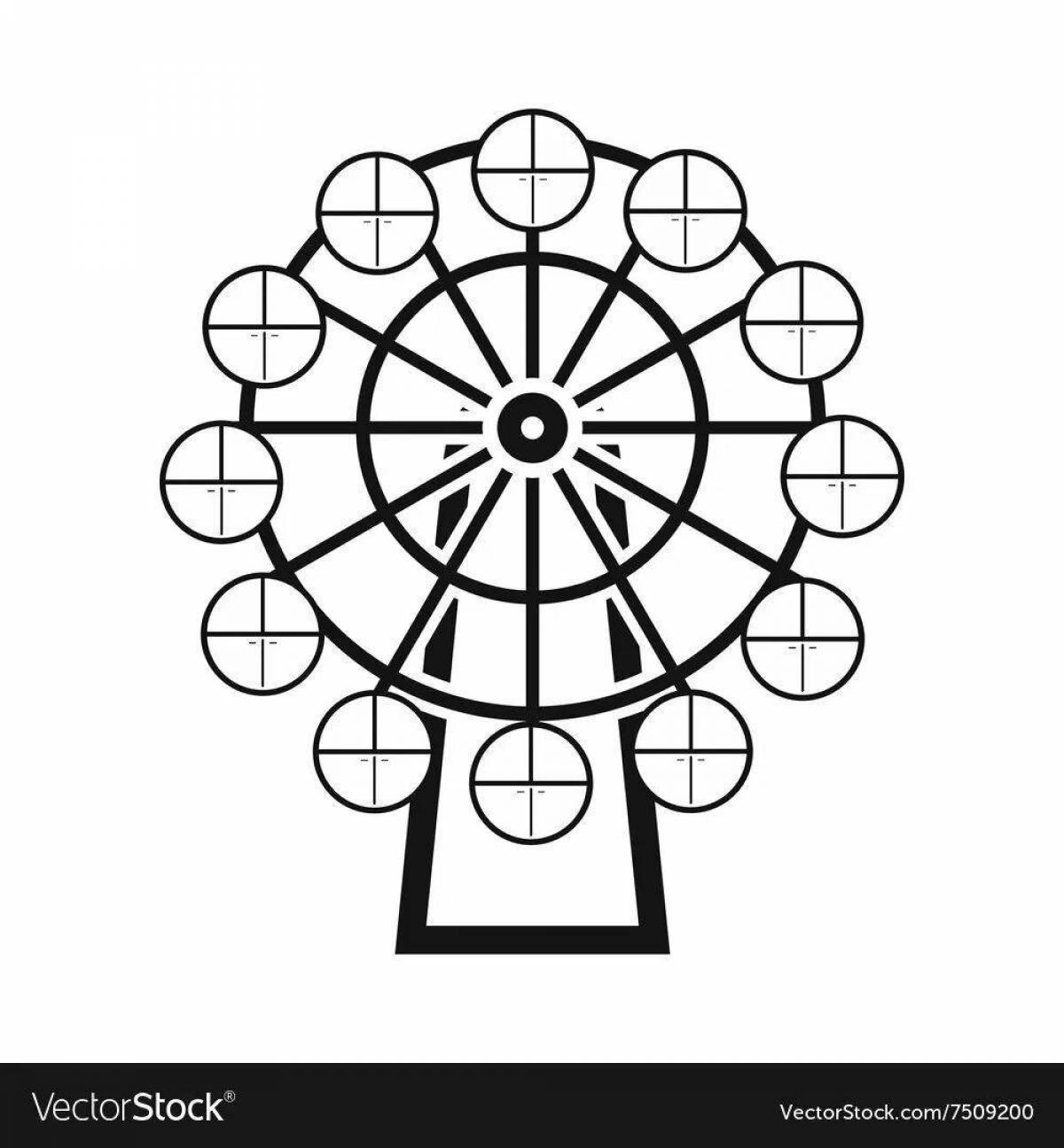 Cute ferris wheel coloring page for kids