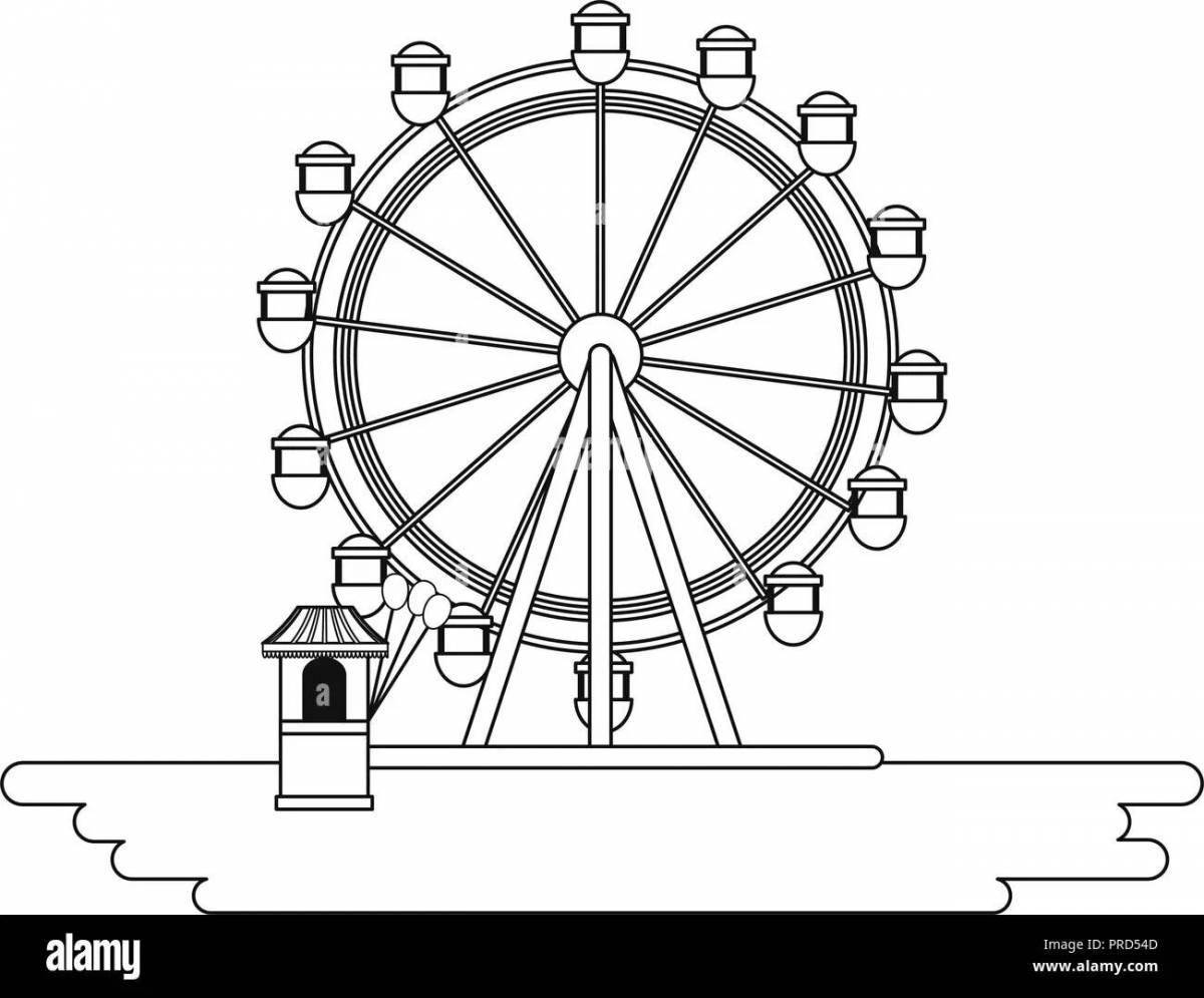 Fancy coloring Ferris wheel for kids