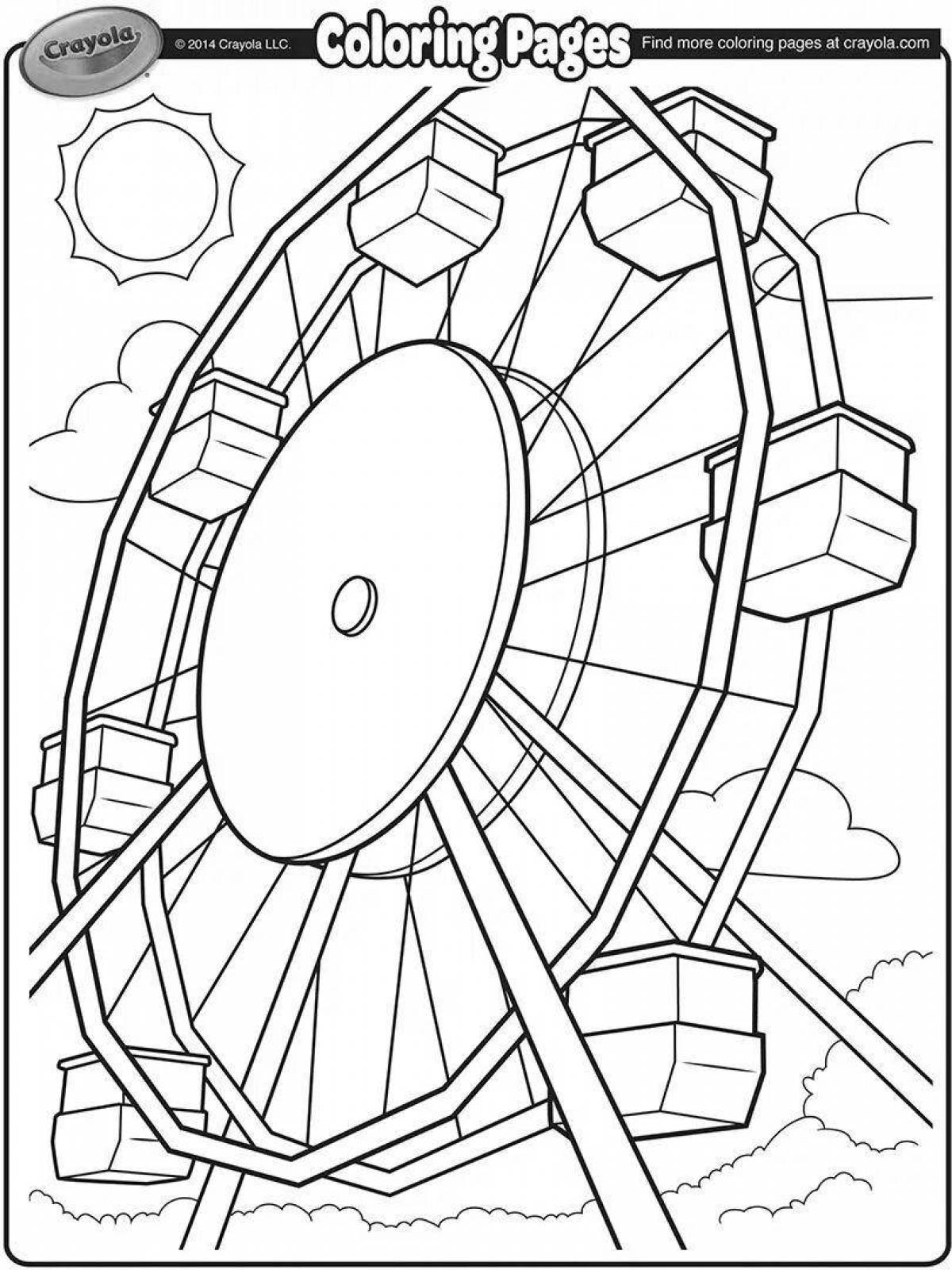 Ferris wheel jovial coloring book for kids