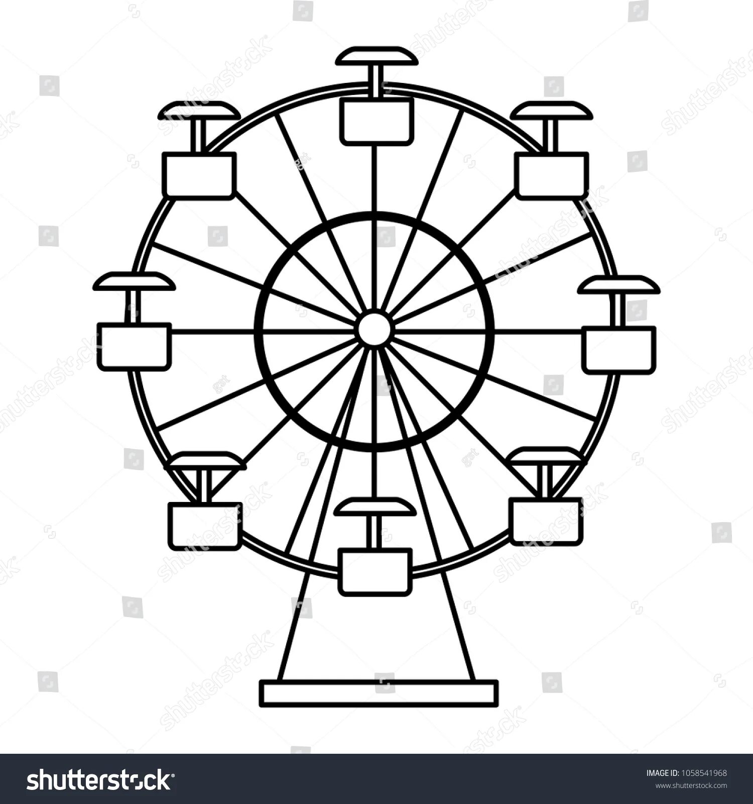 Live ferris wheel coloring page for kids
