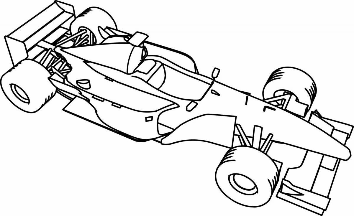 Coloring page amazing racing car