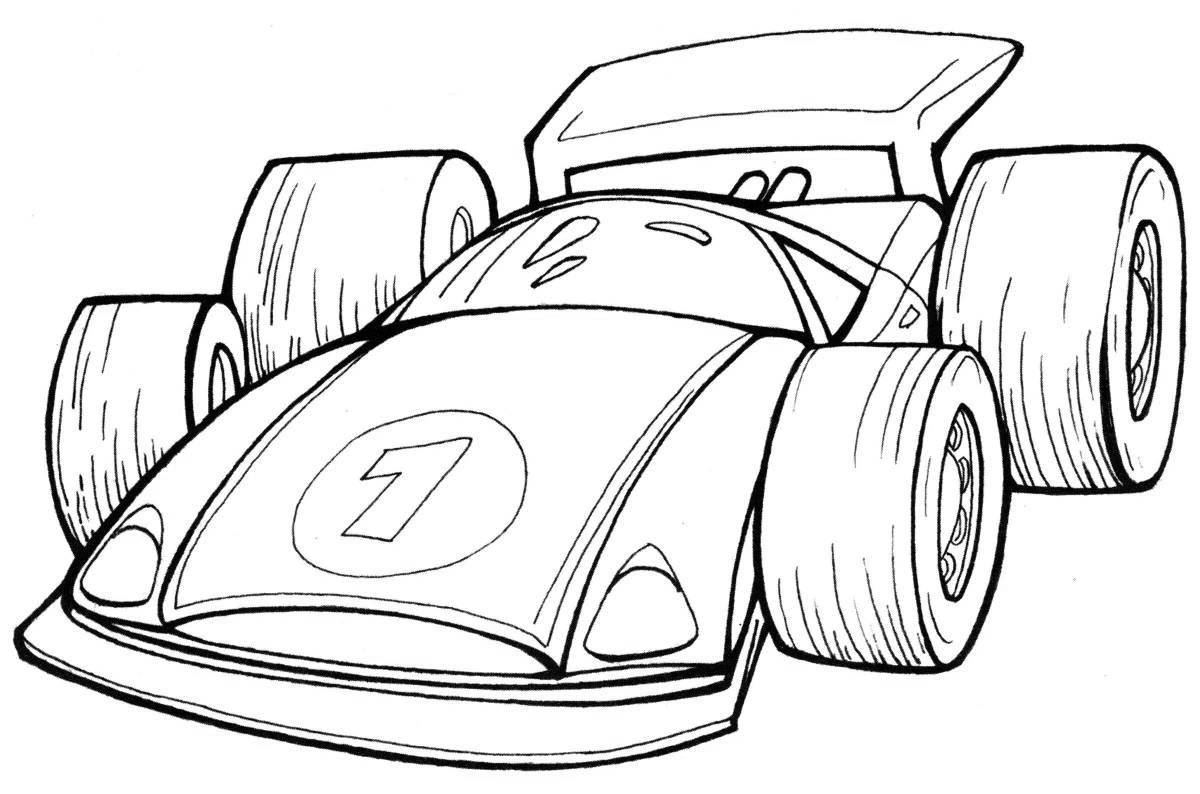 Violent racing car coloring page