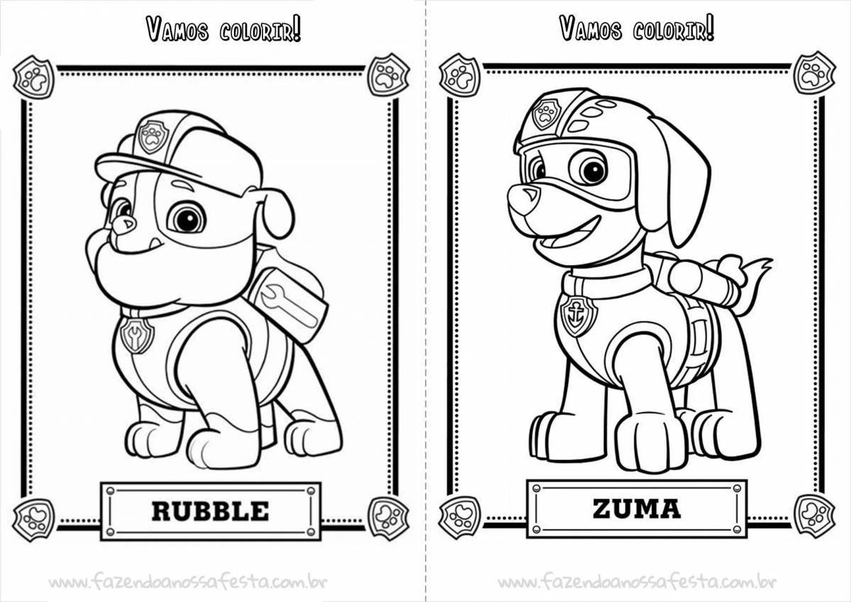 Cute paw patrol coloring book