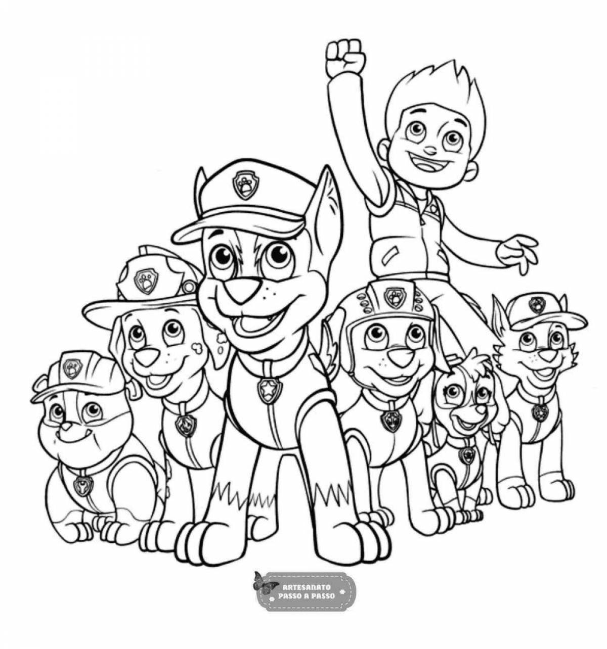 Awesome paw patrol coloring book