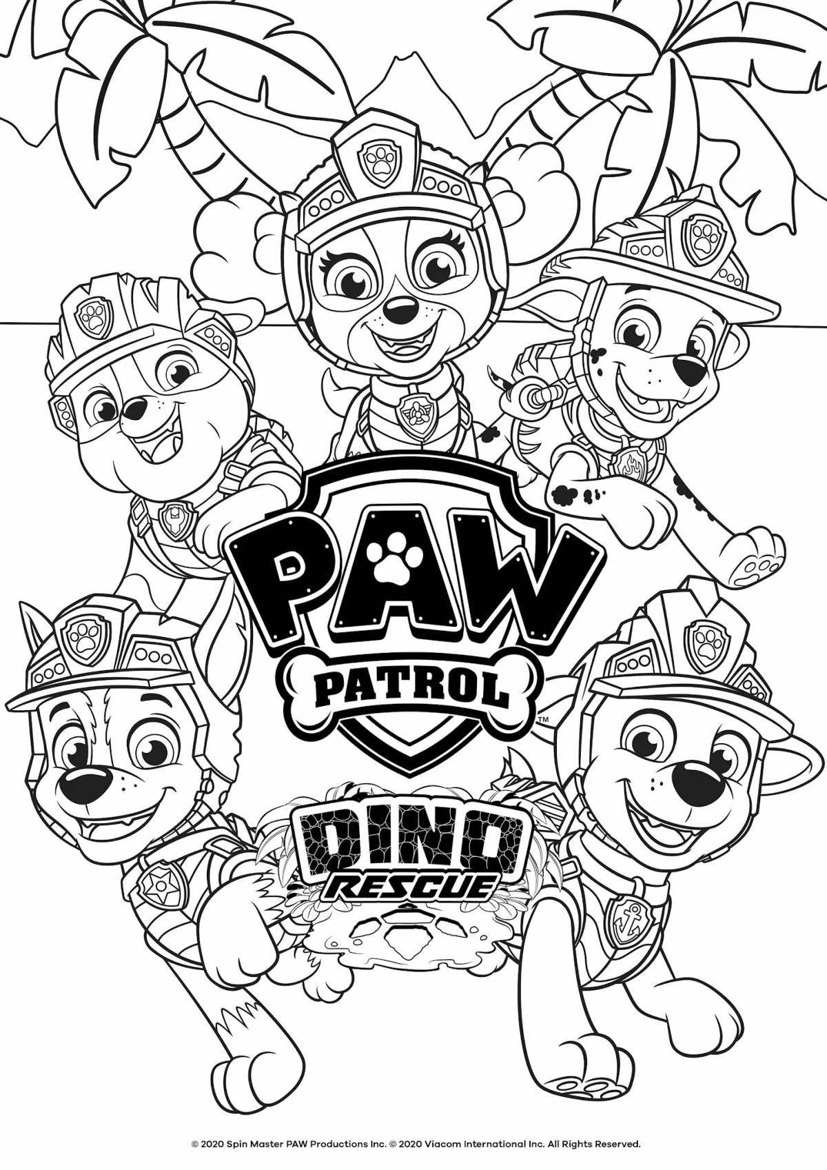 Cute paw patrol coloring book