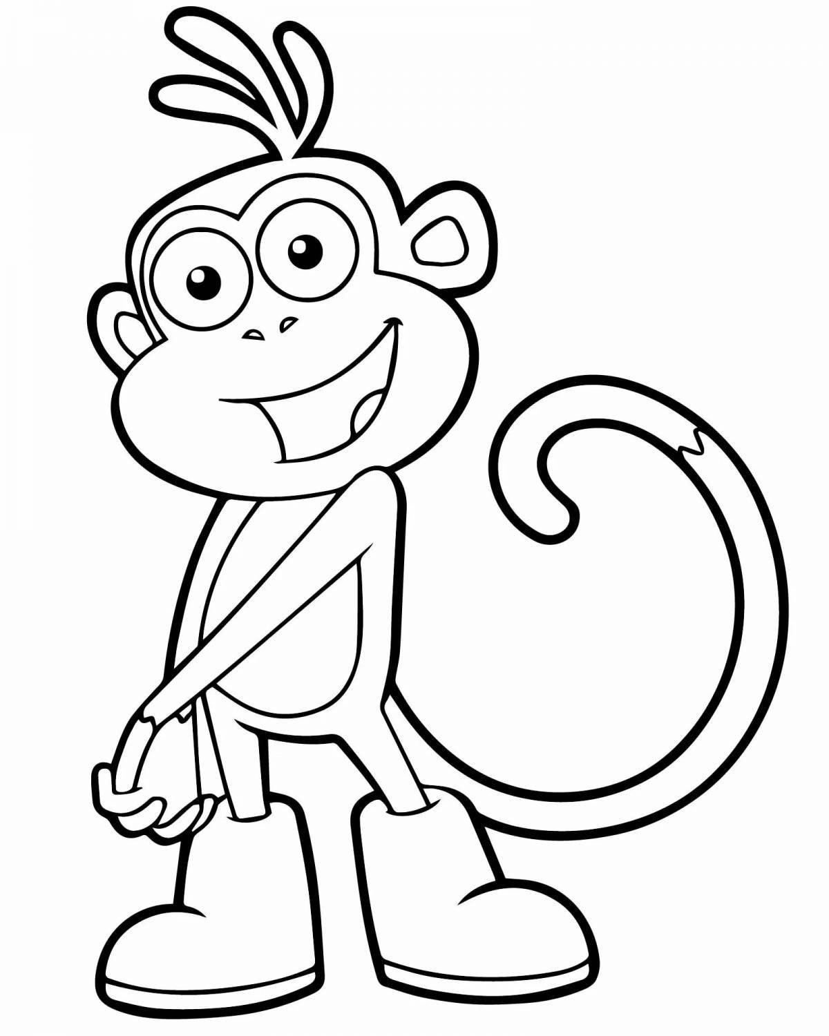 Увлекательная раскраска обезьяны для детей