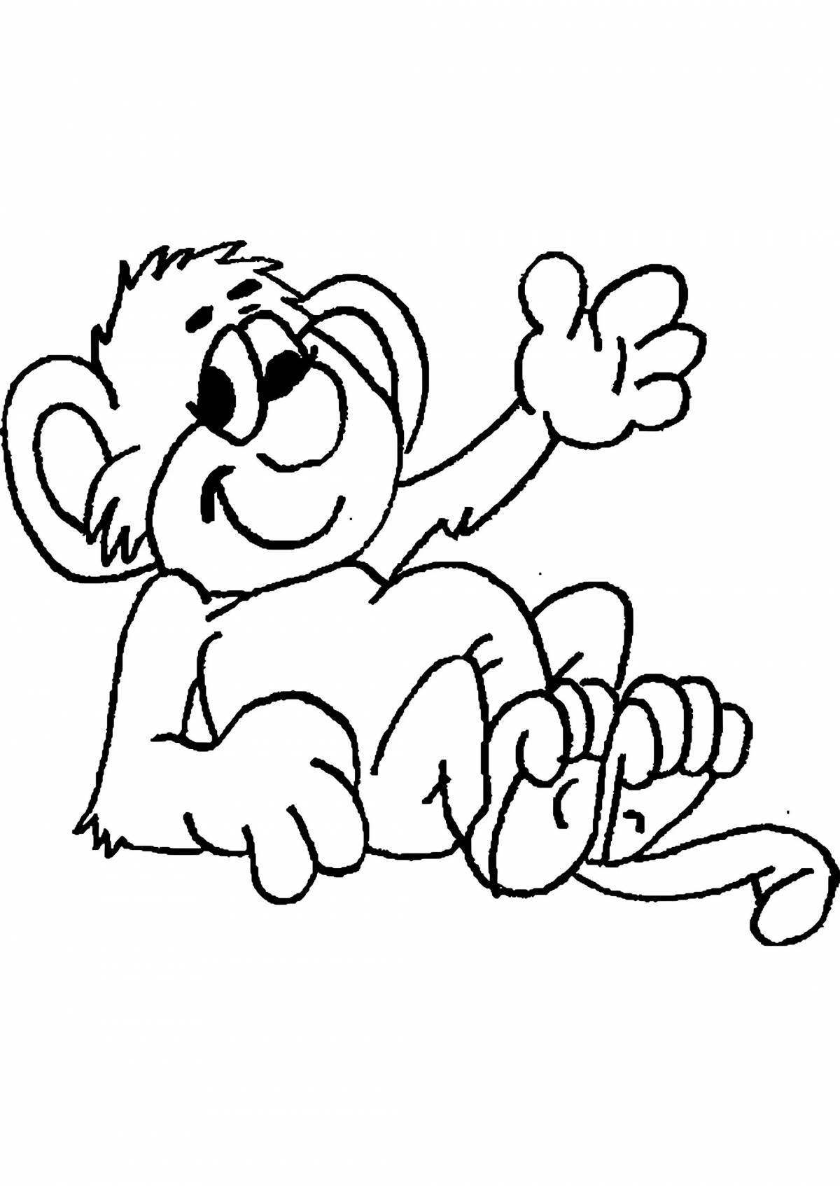Animated drawing of a monkey for children