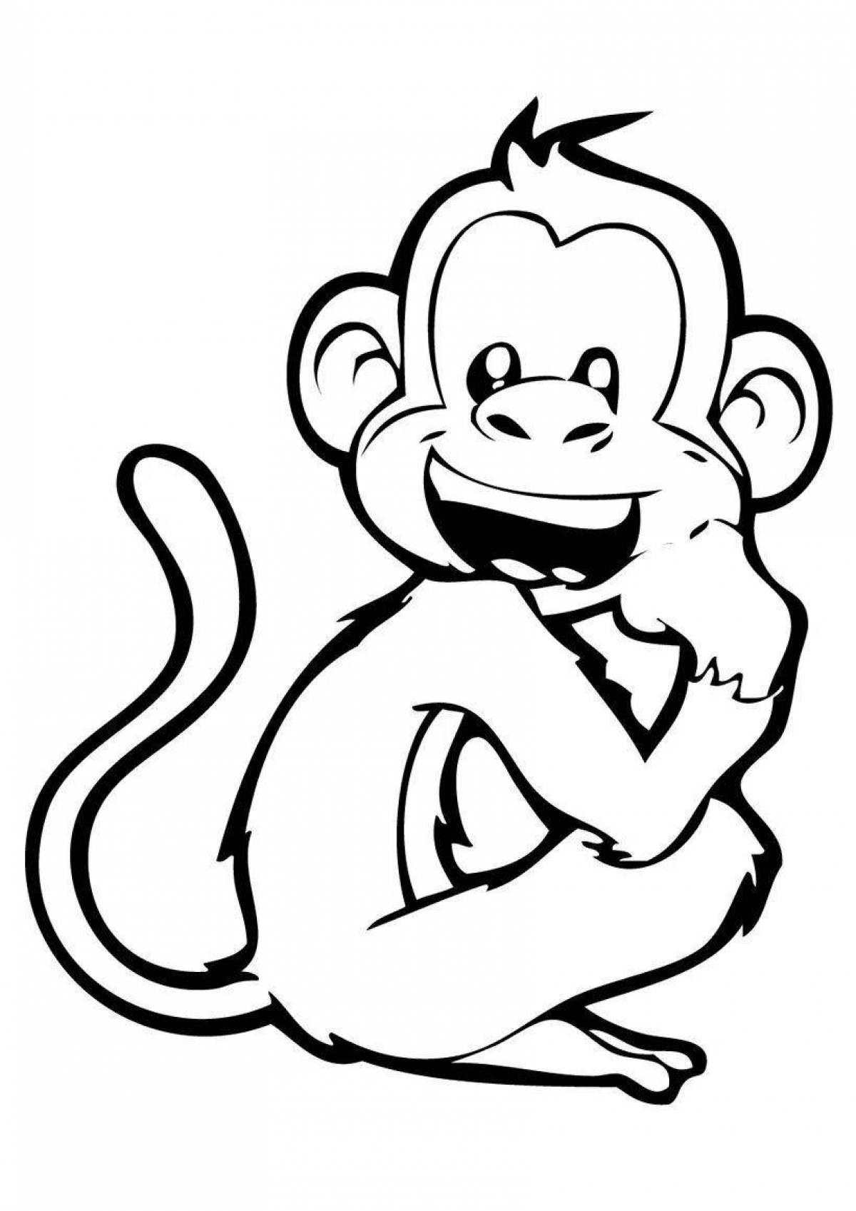 Блестящая раскраска обезьяны для детей