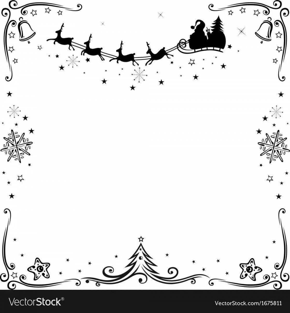 Colorful Christmas coloring frame