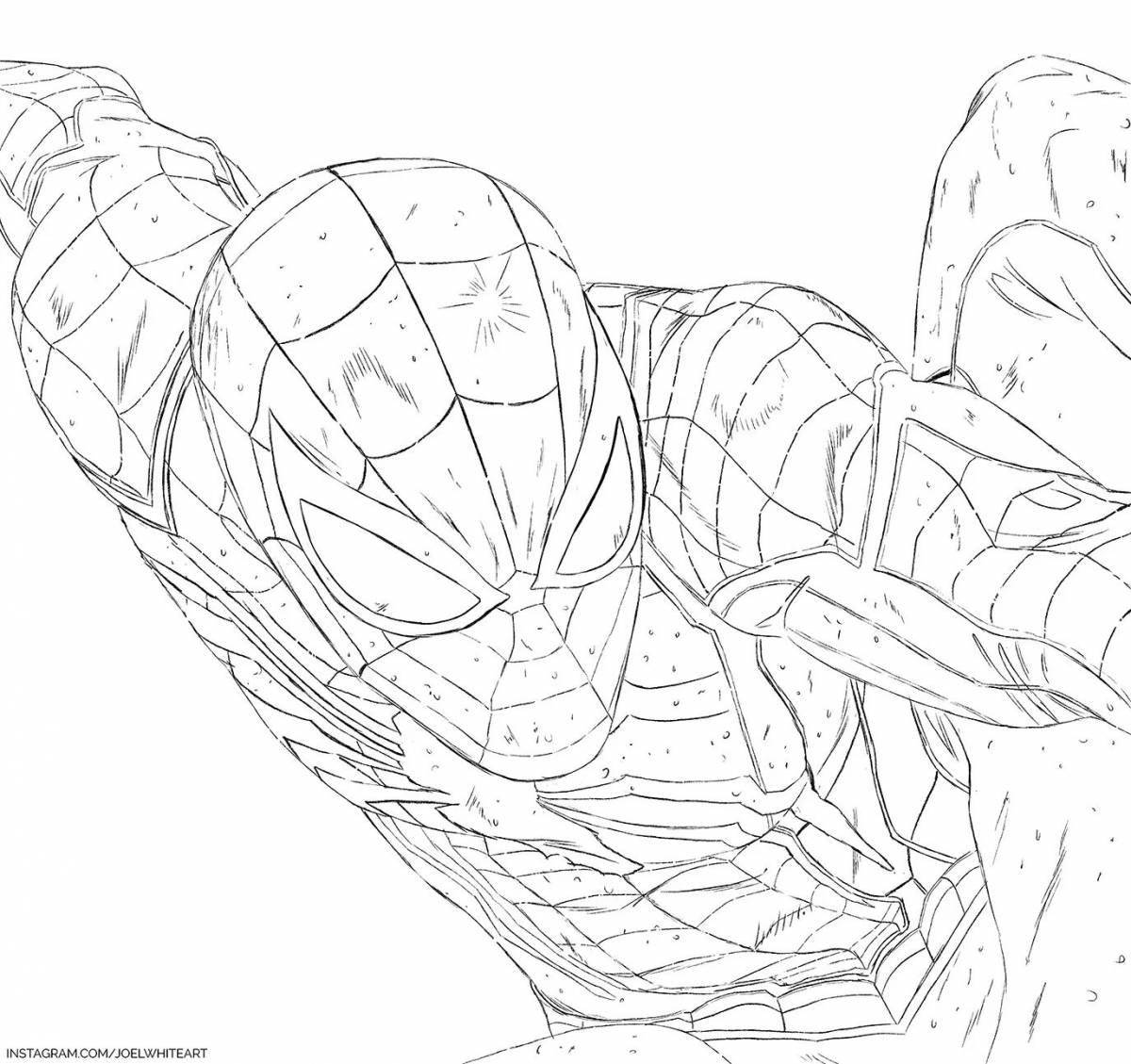 Яркая раскраска «человек-паук: высокое напряжение»